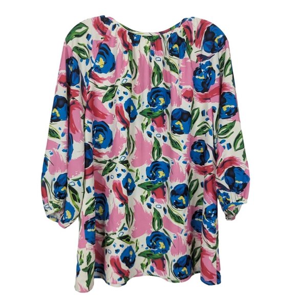 Vibrant Floral Women's Blouse - Picture 2 of 10